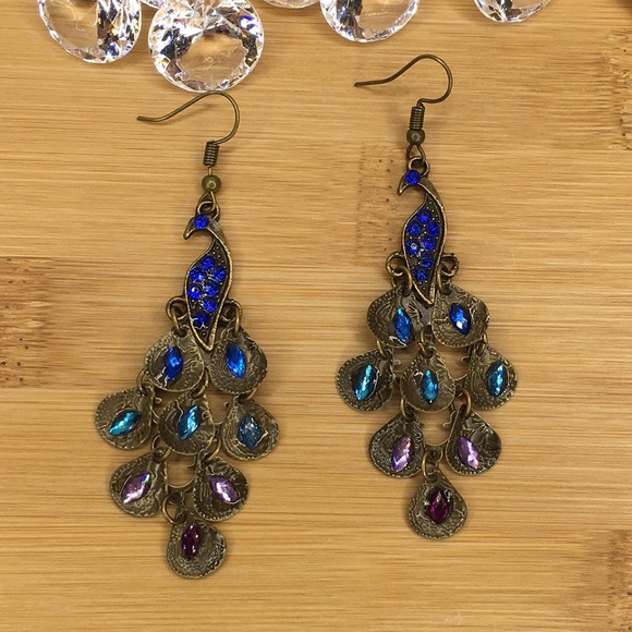 Peacock Earrings ( Lightweight ) - Picture 9 of 11